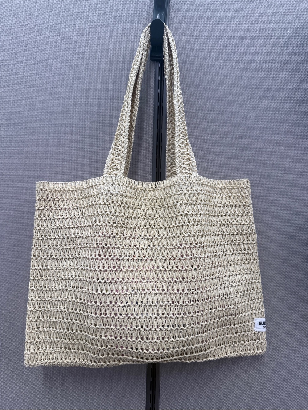 Burberry Woven Straw Tote Bag in Natural Beige